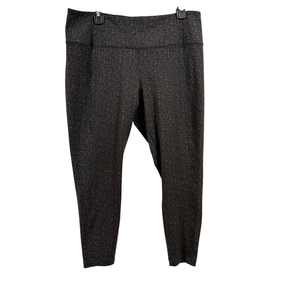 Athleta Delancey Textured Tight Leggings Size‎ XL Black and Gray